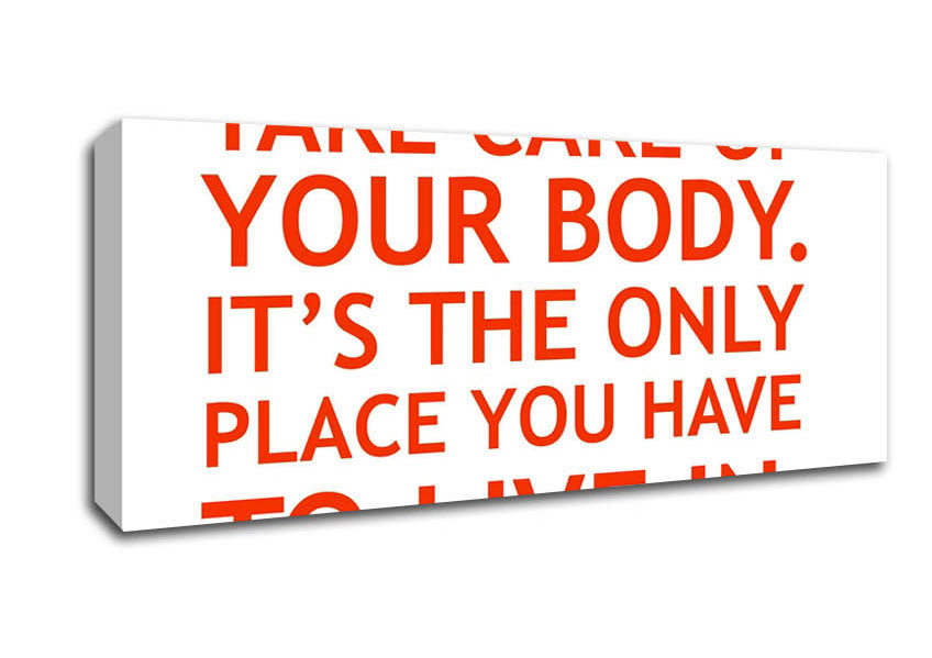 Picture of Motivational Quote Take Care Of Your Body Panoramic Canvas Wall Art