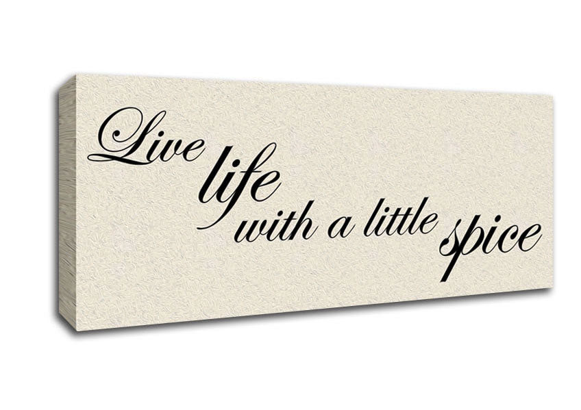 Picture of Kitchen Quote Live Life With A Little Spice Panoramic Canvas Wall Art