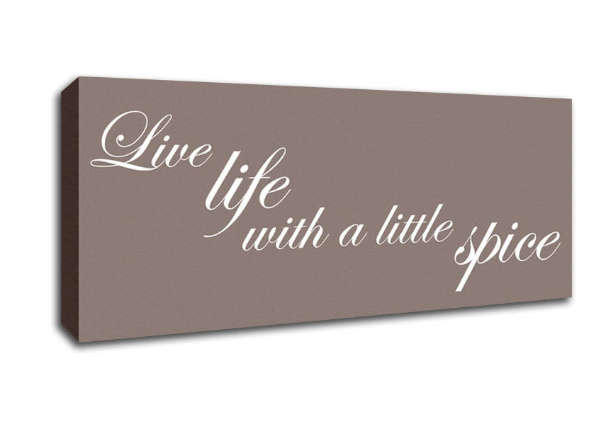 Picture of Kitchen Quote Live Life With A Little Spice Beige Panoramic Canvas Wall Art