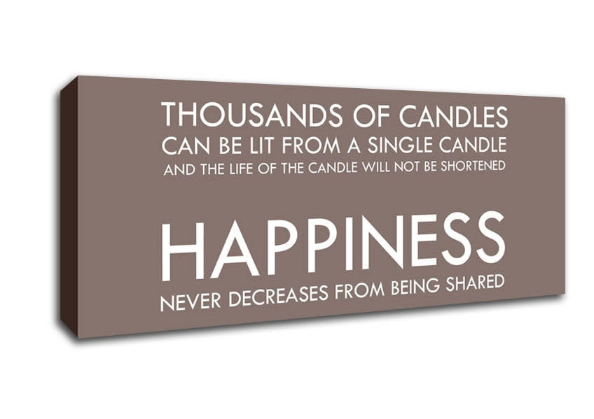 Picture of Happiness Never Decreases From Being Shared Beige Panoramic Canvas Wall Art