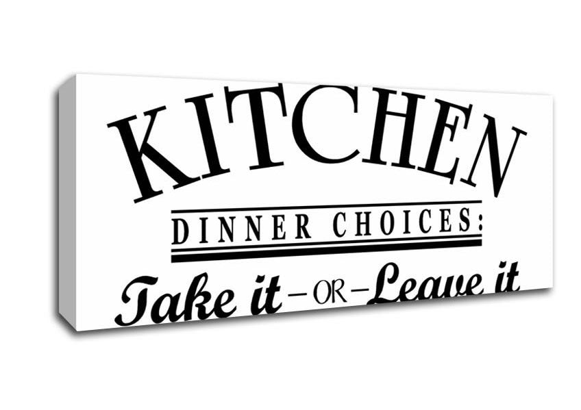 Picture of Kitchen Quote Dinner Choices Panoramic Canvas Wall Art