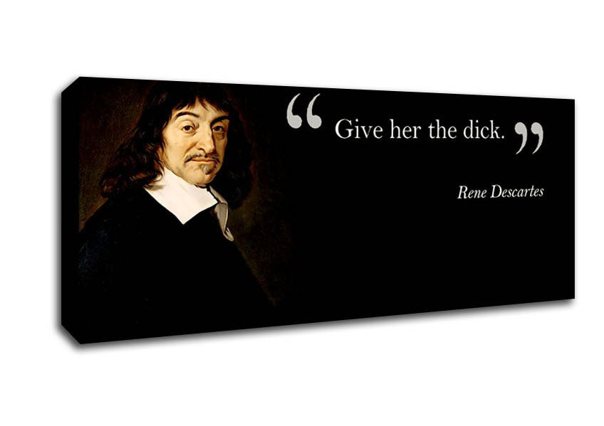 Picture of Funny Quote Rene Descartes Give Her The Panoramic Canvas Wall Art