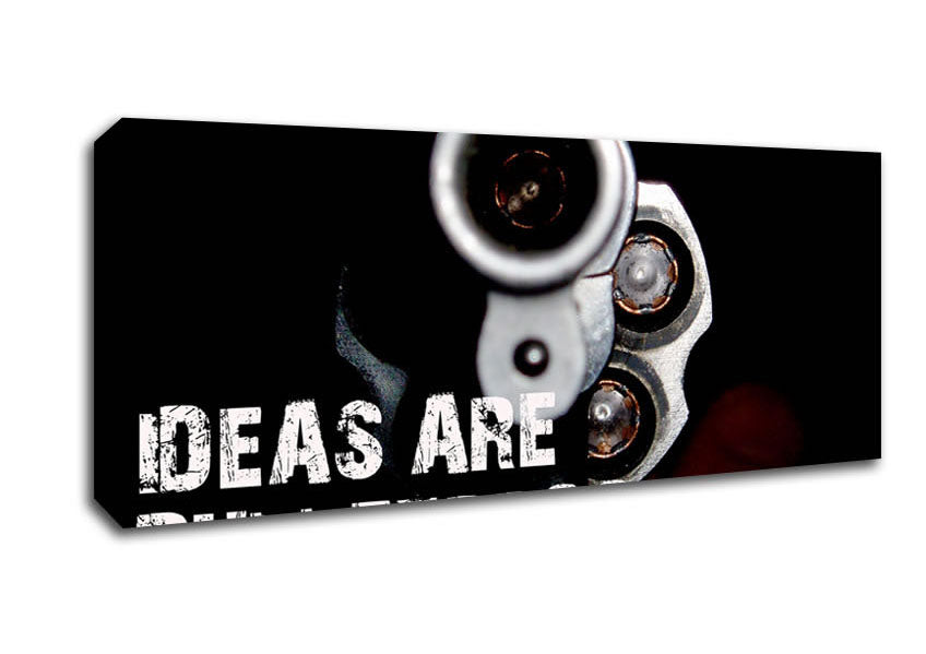Picture of Movie Quote Ideas Are Bulletproof Panoramic Canvas Wall Art