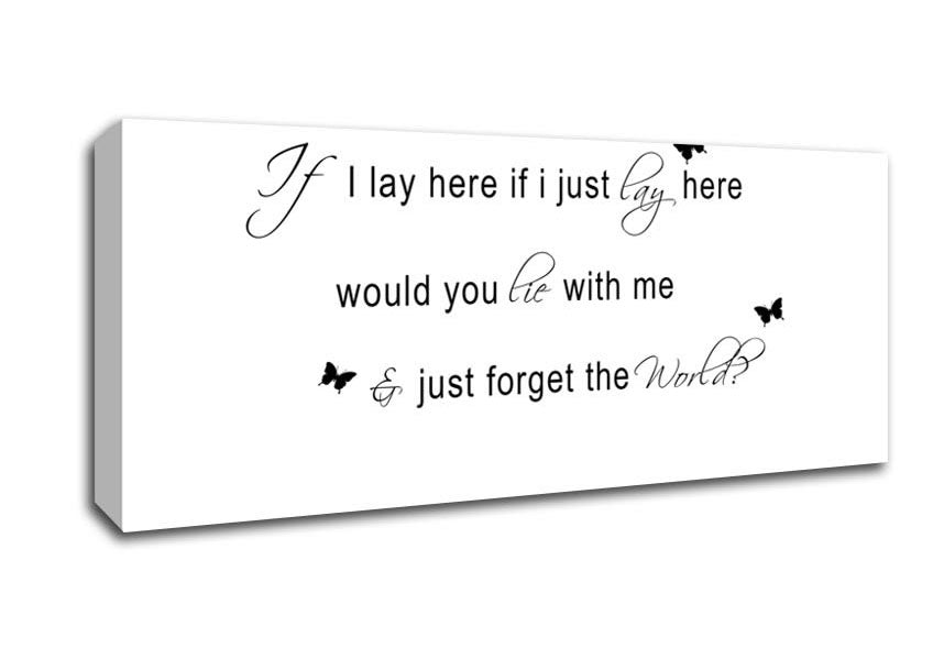 Picture of Music Quote If I Lay Here Snow Patrol 2 White Panoramic Canvas Wall Art
