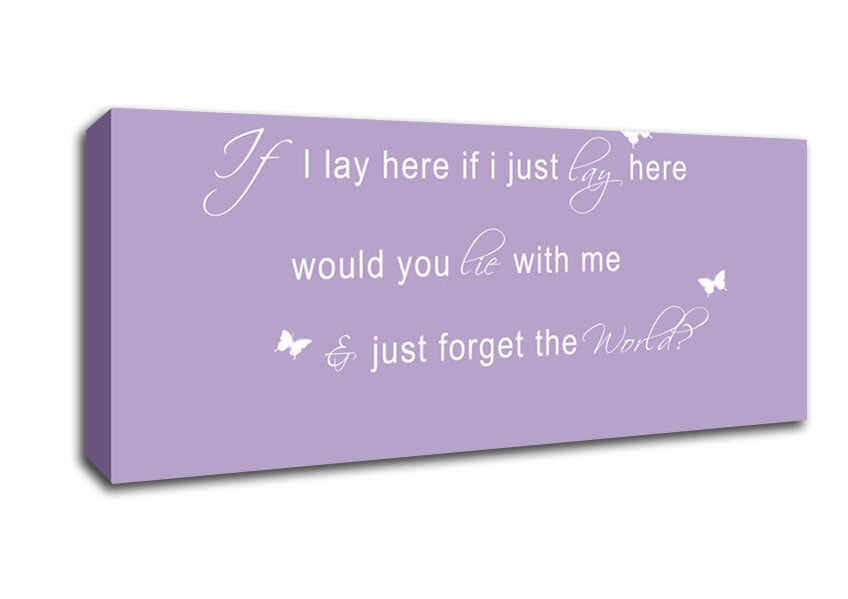 Picture of Music Quote If I Lay Here Snow Patrol 2 Lilac Panoramic Canvas Wall Art
