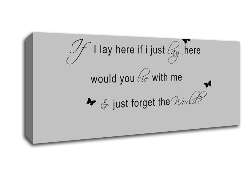 Picture of Music Quote If I Lay Here Snow Patrol 2 Grey Panoramic Canvas Wall Art