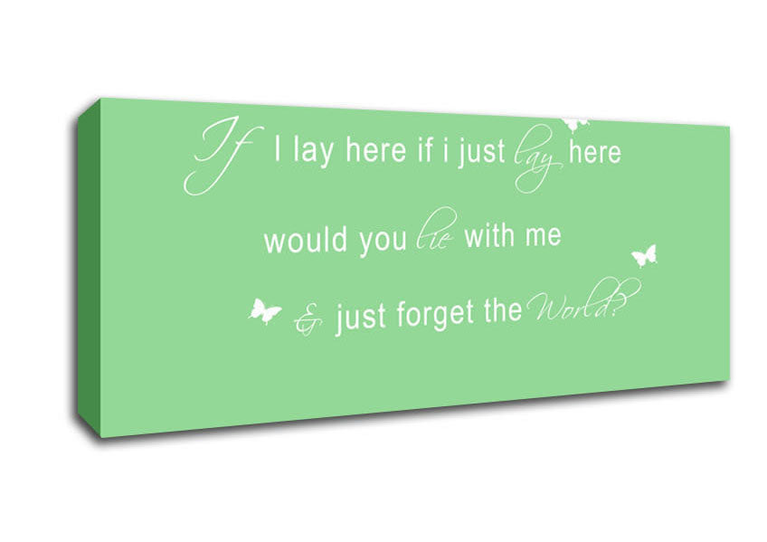 Picture of Music Quote If I Lay Here Snow Patrol 2 Green Panoramic Canvas Wall Art