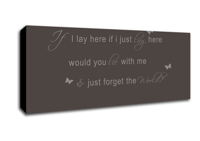 Picture of Music Quote If I Lay Here Snow Patrol 2 Chocolate Panoramic Canvas Wall Art
