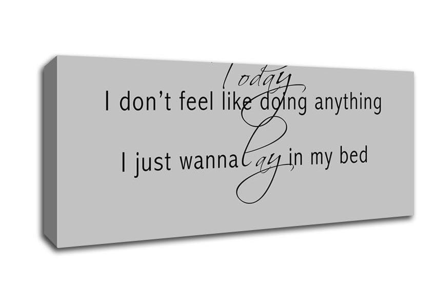 Picture of Music Quote Today I Dont Feel Like Bruno Mars Grey Panoramic Canvas Wall Art