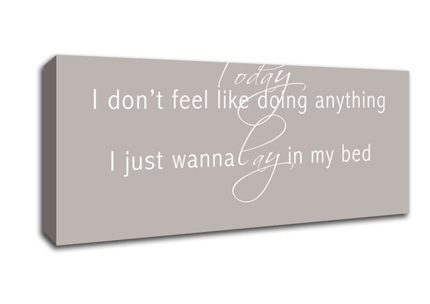 Picture of Music Quote Today I Dont Feel Like Bruno Mars Beige Panoramic Canvas Wall Art