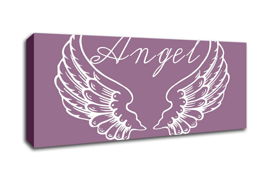 Picture of Girls Room Quote Angel Wings 4 Dusty Pink Panoramic Canvas Wall Art