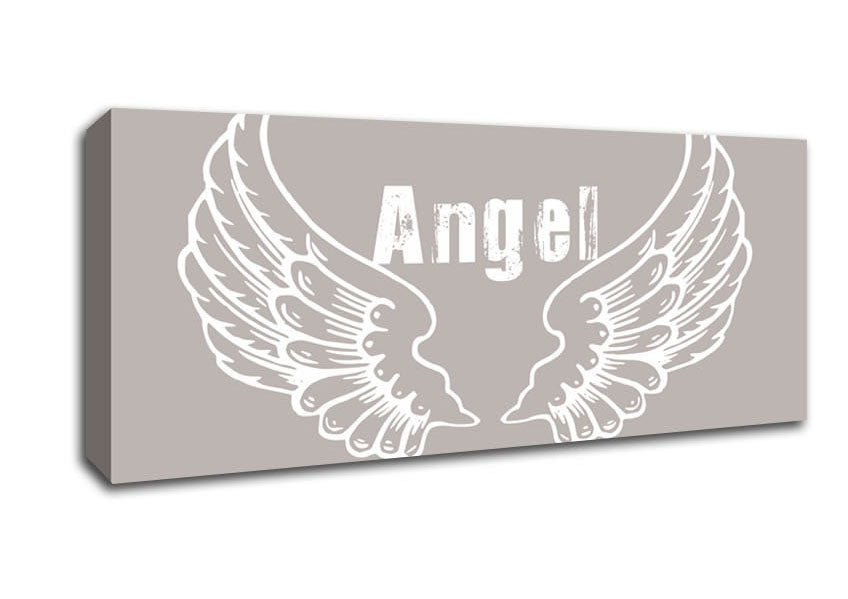 Picture of Girls Room Quote Angel Wings 2 Beige Panoramic Canvas Wall Art