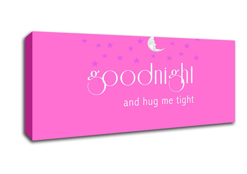 Picture of Good Night And Hug Me Tight Vivid Pink Panoramic Canvas Wall Art