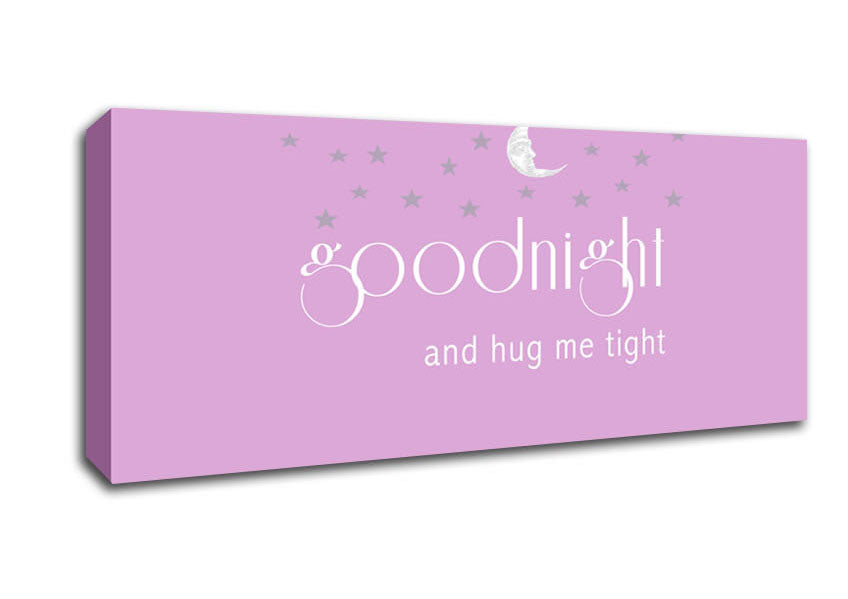 Picture of Good Night And Hug Me Tight Pink Panoramic Canvas Wall Art