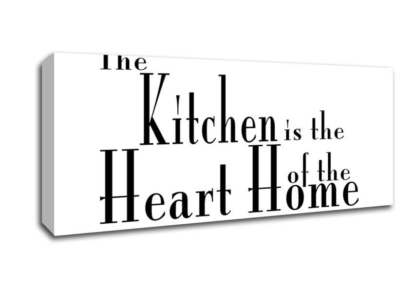 Picture of Kitchen Quote The Kitchen Is The Heart Of The Home 2 White Panoramic Canvas Wall Art