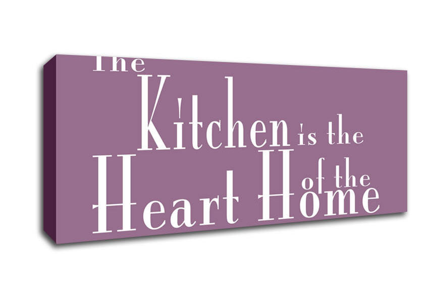 Picture of Kitchen Quote The Kitchen Is The Heart Of The Home 2 Dusty Pink Panoramic Canvas Wall Art