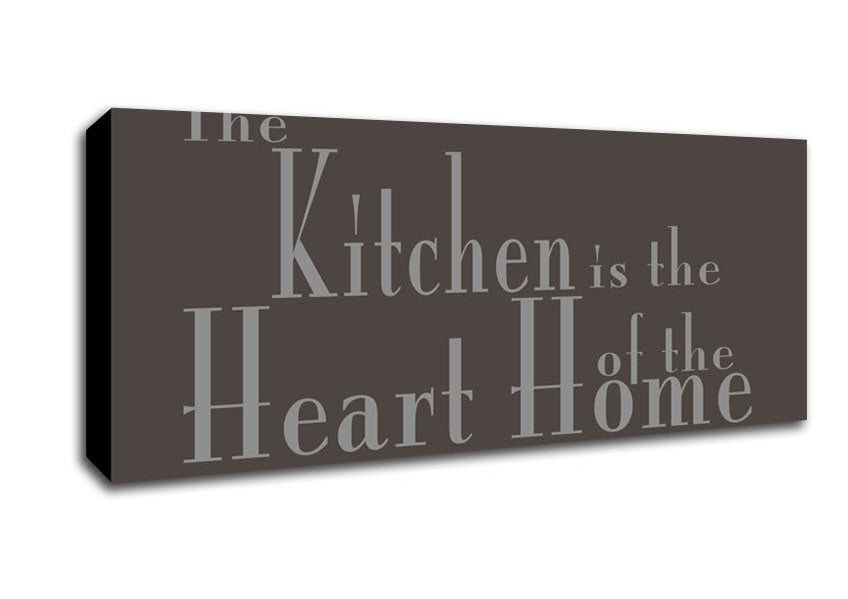 Picture of Kitchen Quote The Kitchen Is The Heart Of The Home 2 Chocolate Panoramic Canvas Wall Art