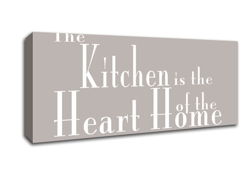 Picture of Kitchen Quote The Kitchen Is The Heart Of The Home 2 Beige Panoramic Canvas Wall Art