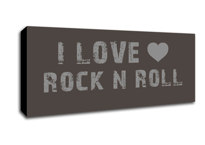 Picture of Music Quote I Love Rock N Roll Chocolate Panoramic Canvas Wall Art