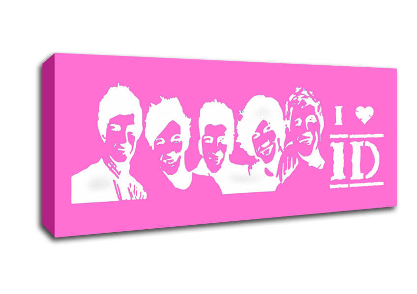 Picture of Music Quote I Love 1 Direction Vivid Pink Panoramic Canvas Wall Art