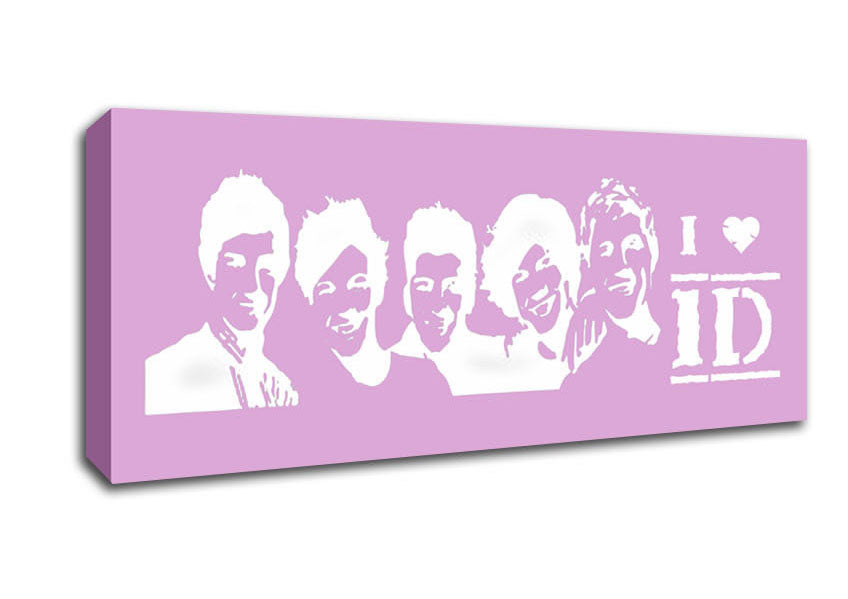 Picture of Music Quote I Love 1 Direction Pink Panoramic Canvas Wall Art