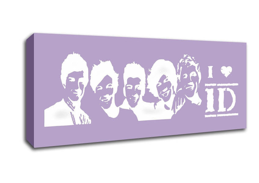 Picture of Music Quote I Love 1 Direction Lilac Panoramic Canvas Wall Art