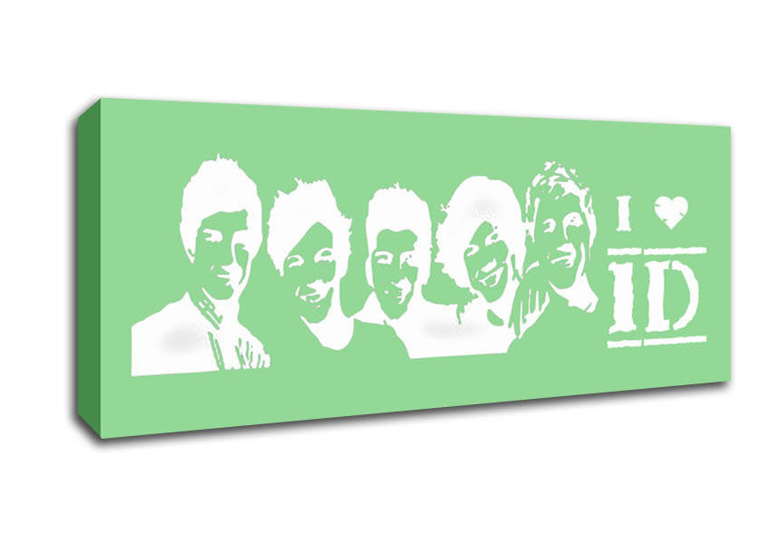 Picture of Music Quote I Love 1 Direction Green Panoramic Canvas Wall Art
