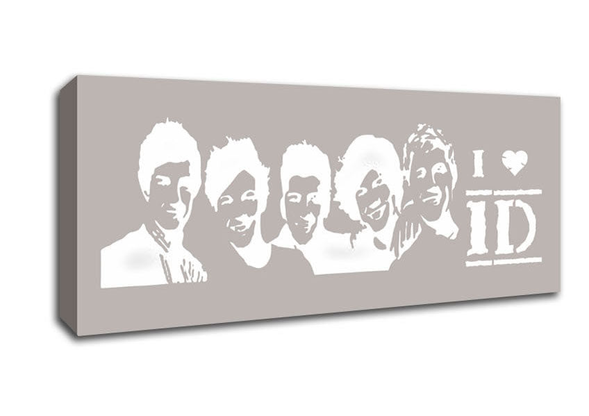 Picture of Music Quote I Love 1 Direction Beige Panoramic Canvas Wall Art