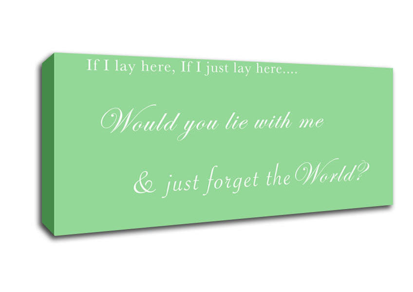 Picture of Music Quote If I Lay Here If I Just Lay Here Snow Patrol Green Panoramic Canvas Wall Art