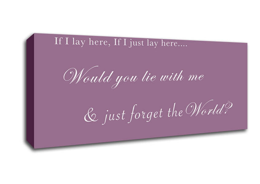 Picture of Music Quote If I Lay Here If I Just Lay Here Snow Patrol Dusty Pink Panoramic Canvas Wall Art