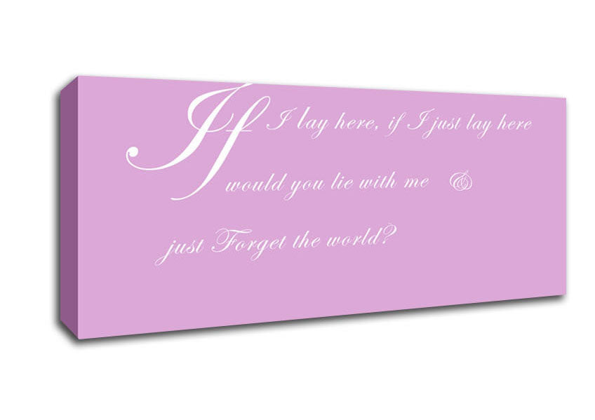 Picture of Music Quote If I Lay Here If I Just Snow Patrol 2 Pink Panoramic Canvas Wall Art