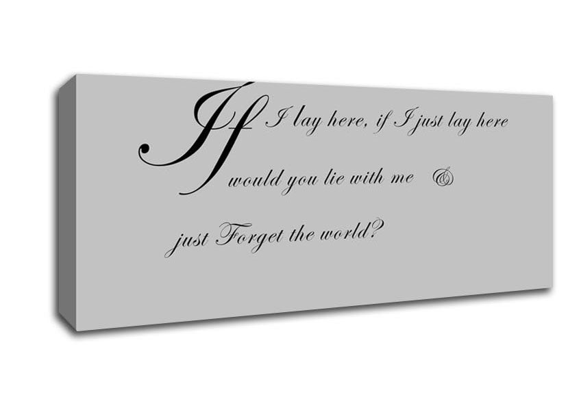 Picture of Music Quote If I Lay Here If I Just Snow Patrol 2 Grey Panoramic Canvas Wall Art