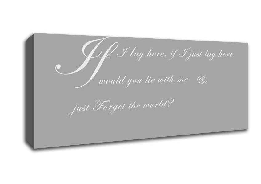 Picture of Music Quote If I Lay Here If I Just Snow Patrol 2 Grey White Panoramic Canvas Wall Art
