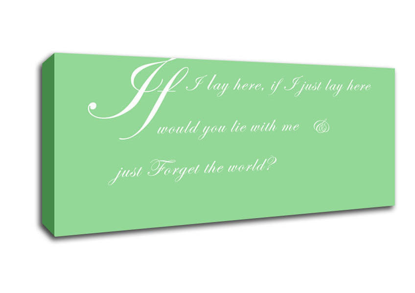 Picture of Music Quote If I Lay Here If I Just Snow Patrol 2 Green Panoramic Canvas Wall Art