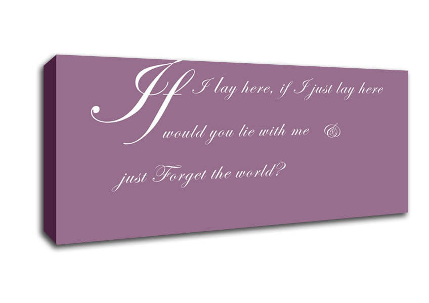 Picture of Music Quote If I Lay Here If I Just Snow Patrol 2 Dusty Pink Panoramic Canvas Wall Art