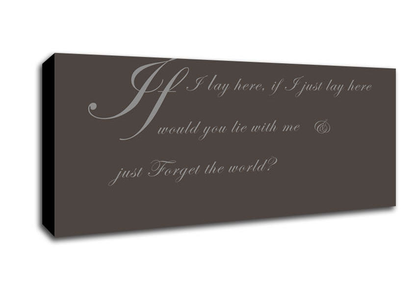 Picture of Music Quote If I Lay Here If I Just Snow Patrol 2 Chocolate Panoramic Canvas Wall Art