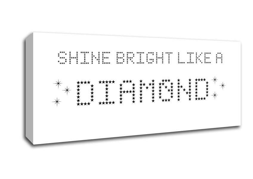 Picture of Music Quote Shine Bright Rihanna White Panoramic Canvas Wall Art