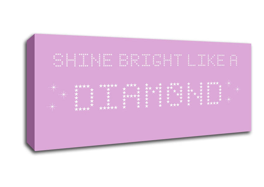 Picture of Music Quote Shine Bright Rihanna Pink Panoramic Canvas Wall Art