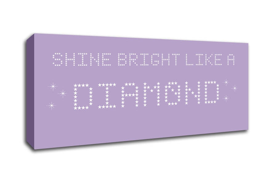 Picture of Music Quote Shine Bright Rihanna Lilac Panoramic Canvas Wall Art