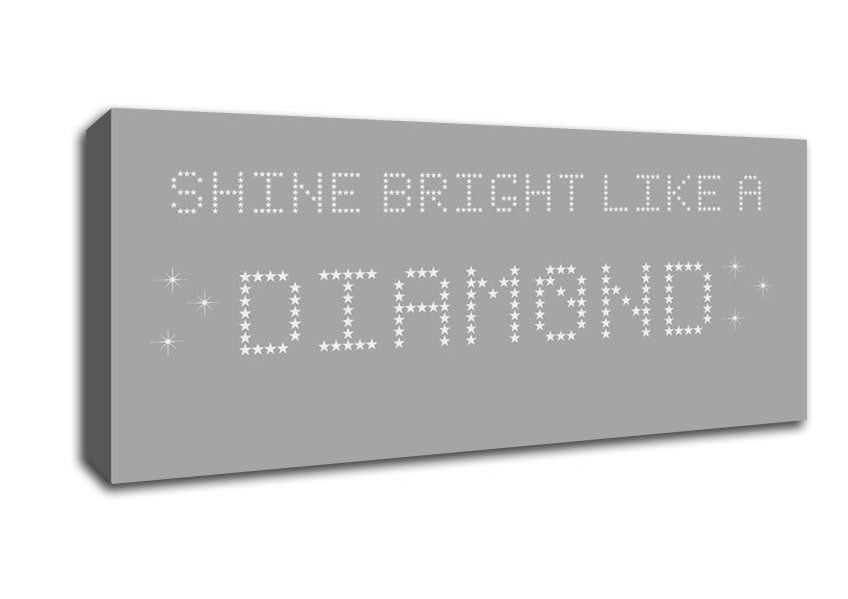 Picture of Music Quote Shine Bright Rihanna Grey White Panoramic Canvas Wall Art