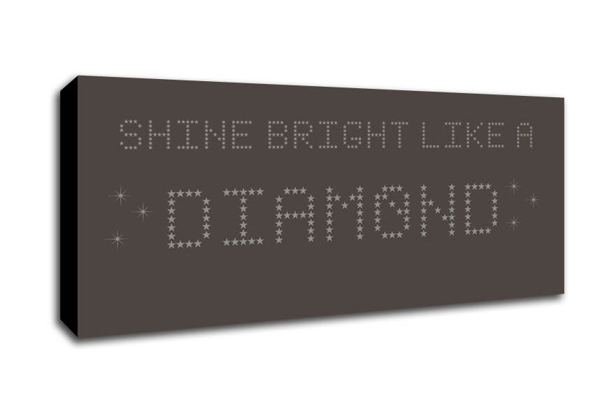 Picture of Music Quote Shine Bright Rihanna Chocolate Panoramic Canvas Wall Art