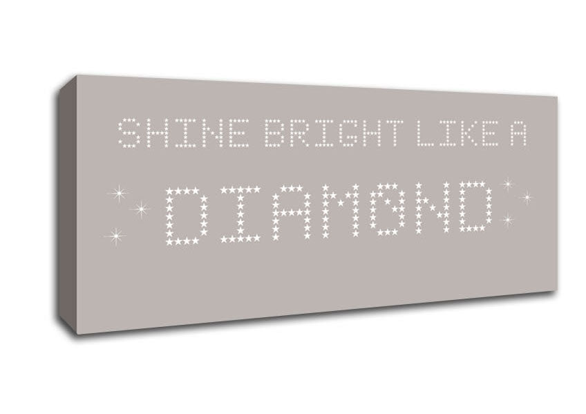 Picture of Music Quote Shine Bright Rihanna Beige Panoramic Canvas Wall Art