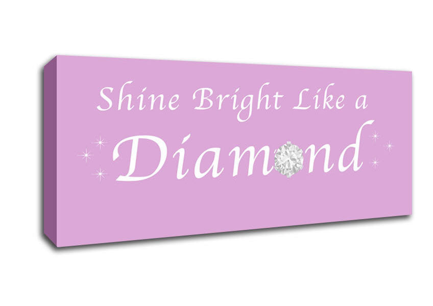 Picture of Music Quote Shine Bright Like A Diamond Rihanna Pink Panoramic Canvas Wall Art