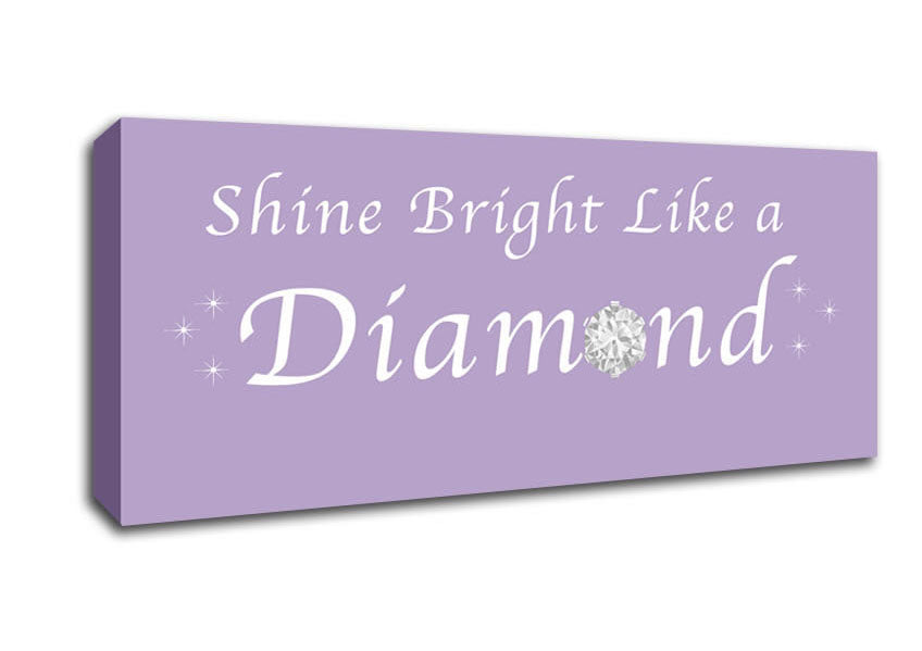 Picture of Music Quote Shine Bright Like A Diamond Rihanna Lilac Panoramic Canvas Wall Art