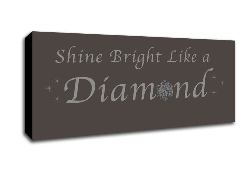 Picture of Music Quote Shine Bright Like A Diamond Rihanna Chocolate Panoramic Canvas Wall Art