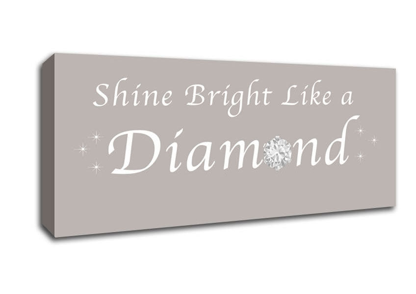 Picture of Music Quote Shine Bright Like A Diamond Rihanna Beige Panoramic Canvas Wall Art