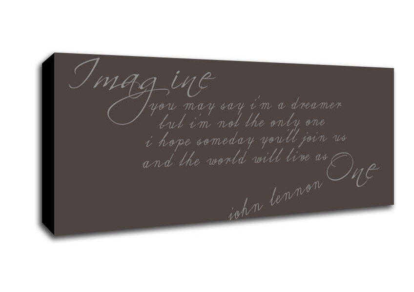 Picture of Music Quote Imagine John Lennon Chocolate Panoramic Canvas Wall Art