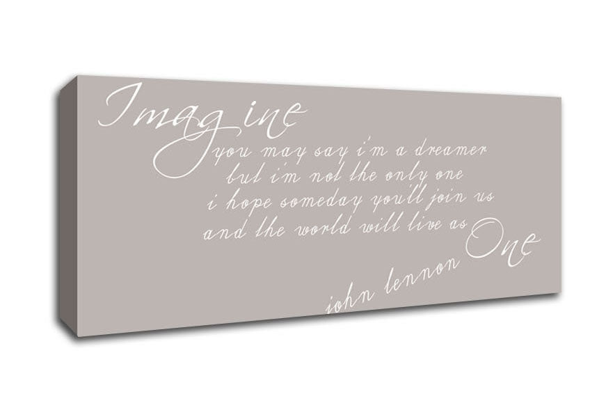Picture of Music Quote Imagine John Lennon Beige Panoramic Canvas Wall Art