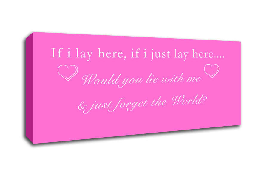 Picture of Music Quote If I Lay Here Snow Patrol Vivid Pink Panoramic Canvas Wall Art