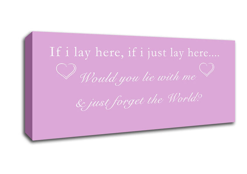 Picture of Music Quote If I Lay Here Snow Patrol Pink Panoramic Canvas Wall Art